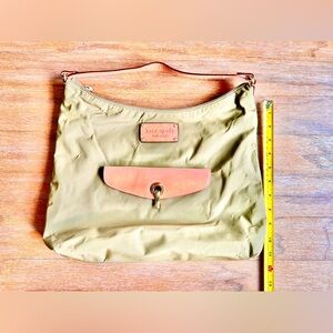 Kate Spade Hobo Purse Bag (Light Army Green Color) Nylon & Leather **LIKE NEW!**